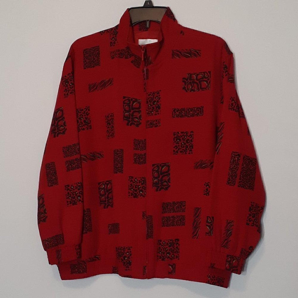 DRAPER'S & DAMON'S Casual Zip High Collar Jacket; Red; Size P-Large